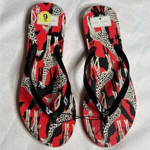 Kate Spade New York Women’s Feldon Giraffe Print Flip Flop 9/10 Sandal New